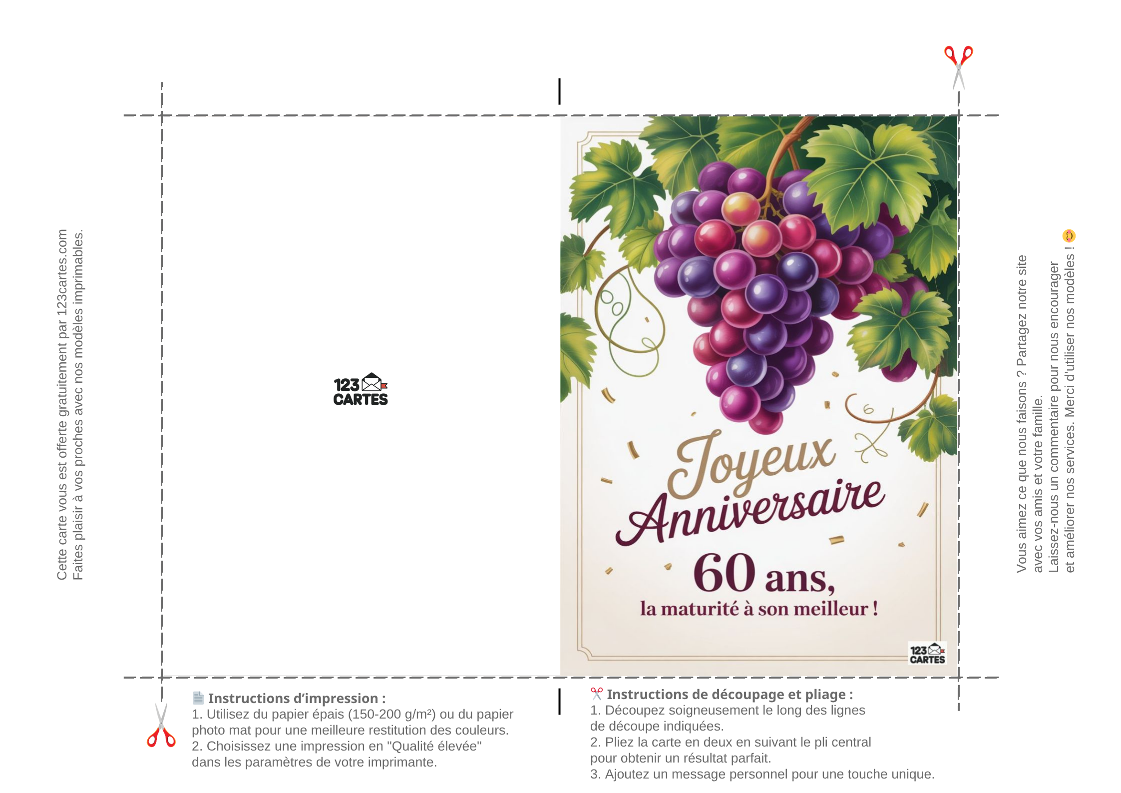 Cartes Anniversaire 60 Ans Imprimer Gratuitement