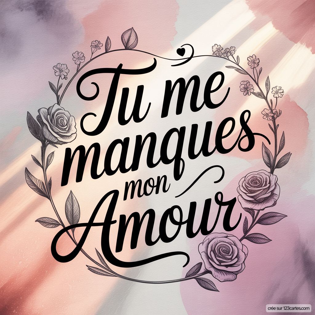 Carte Virtuelle Tu Me Manques Mon Amour