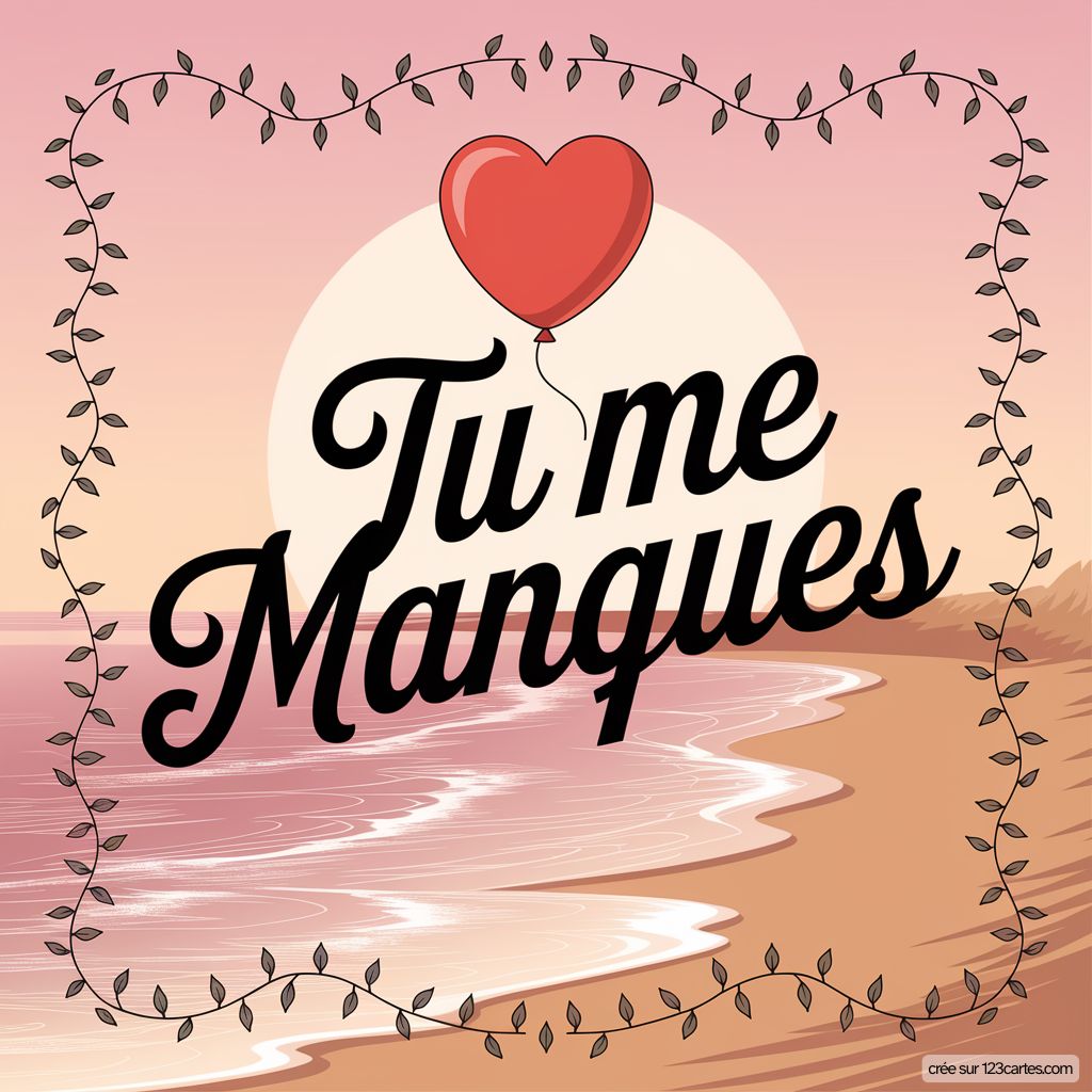 Dessin Plage Coeur Tu Me Manques