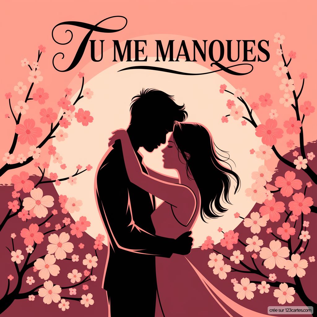 Silhouette Couple Tu Me Manques