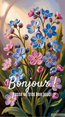 Illustration de fleurs délicates aux teintes variées, avec des pétales principalement bleus et roses, évoquant la douceur du printemps.