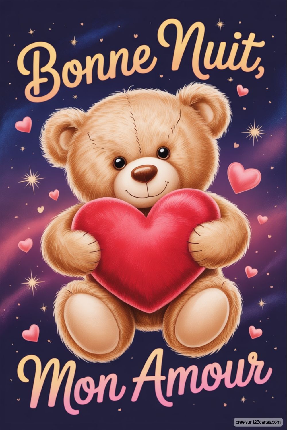 Bonne Nuit Mon Amour Nounours Coeur