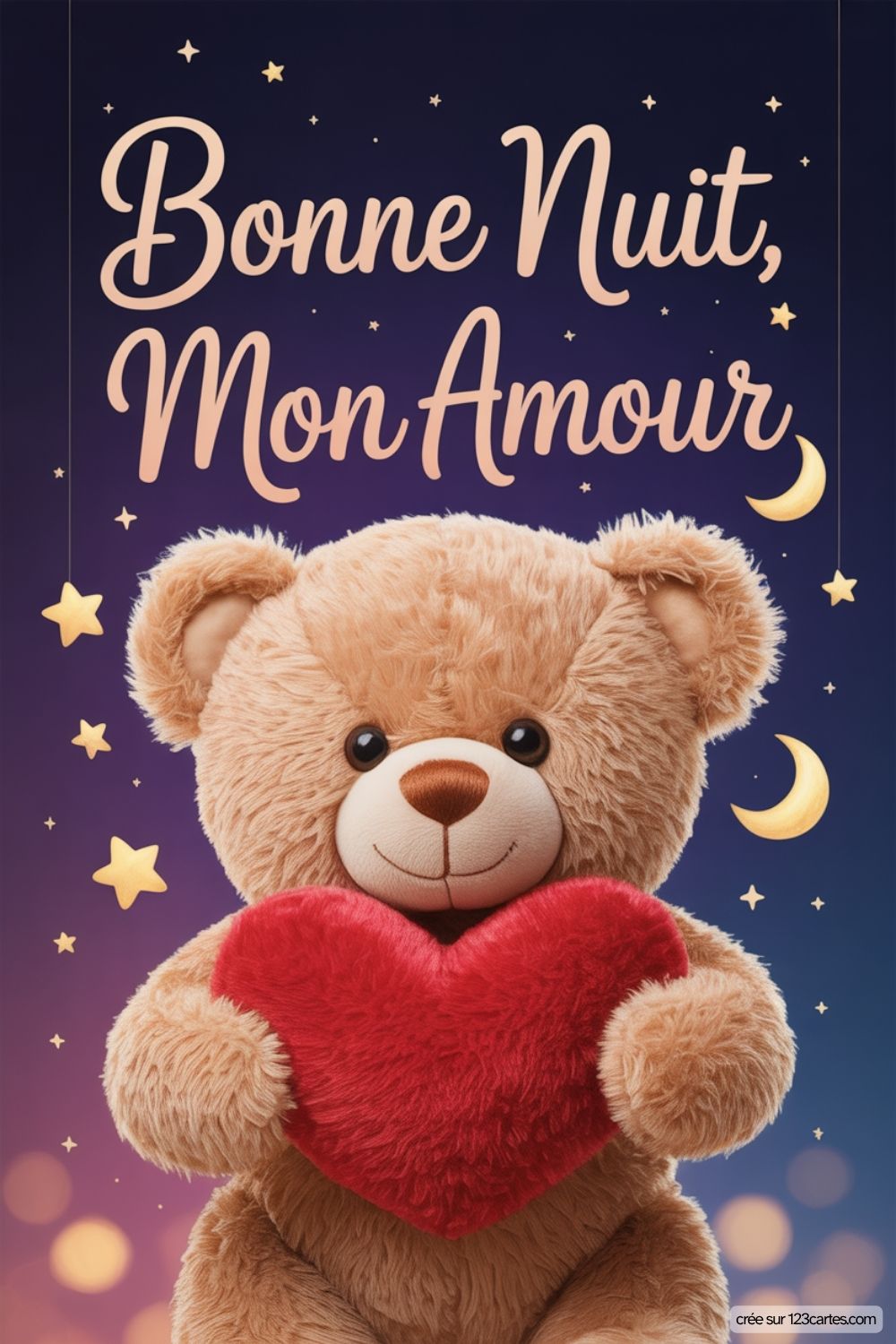 Bonne Nuit Mon Amour Peluche Coeur