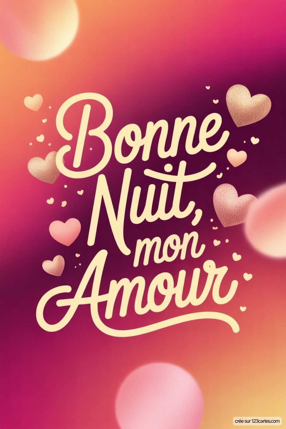 Image Gratuite Bonne Nuit Mon Amour Coeurs
