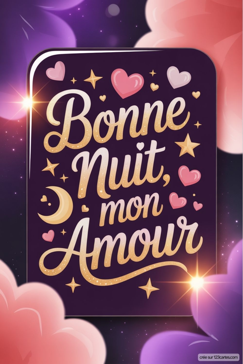 Jolie Image Bonne Nuit Mon Amour Coeurs