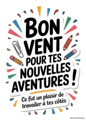 Carte bon départ collègue