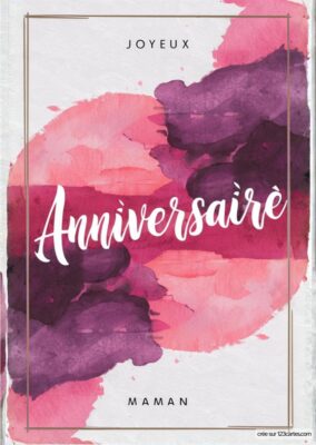 Carte d'anniversaire pour maman, avec des formes fluides et des teintes douces évoquant une ambiance chaleureuse et affectueuse.