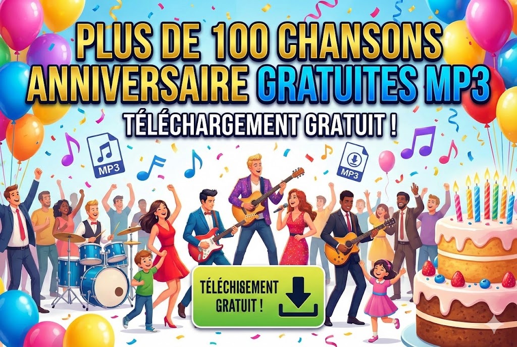 Aperçu de la page Chansons anniversaire en français gratuites