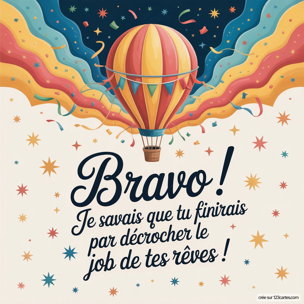 Carte Felicitations Nouveau Travail Chance