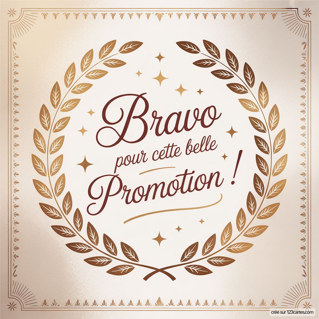 Bravo Promotion Collegue Bien Merite