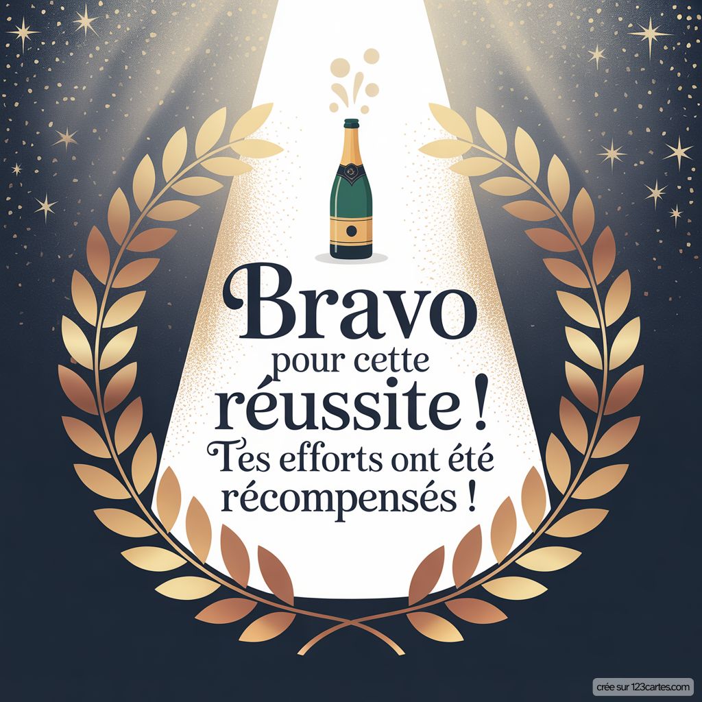 Carte Felicitations Reussite Examen Bravo