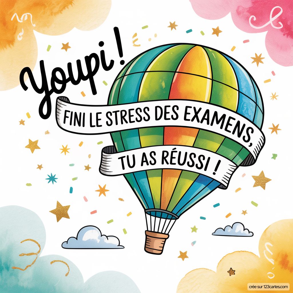 Carte Felicitations Reussite Examen Stress