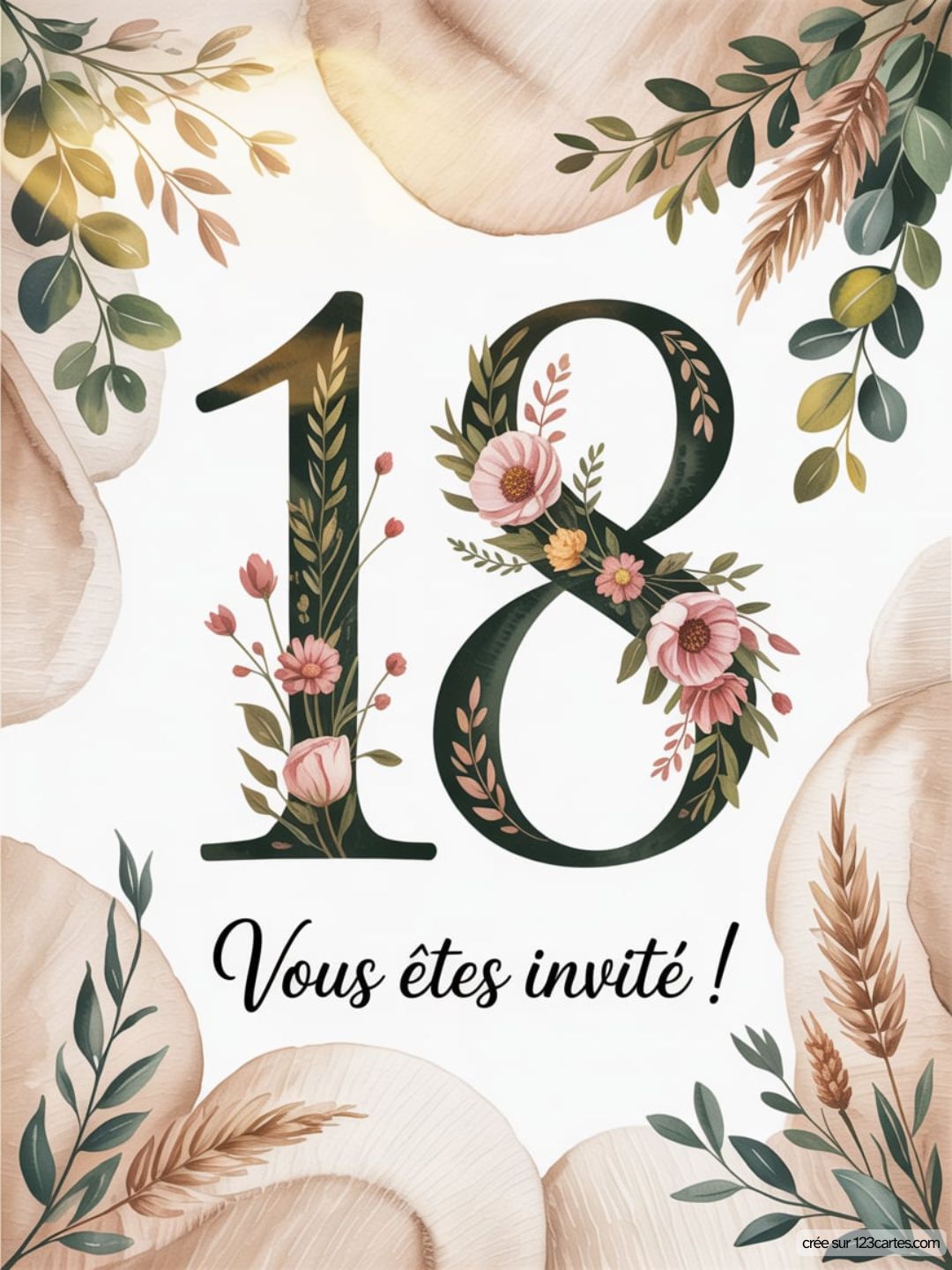 Invitation Anniversaire 18 Ans Femme