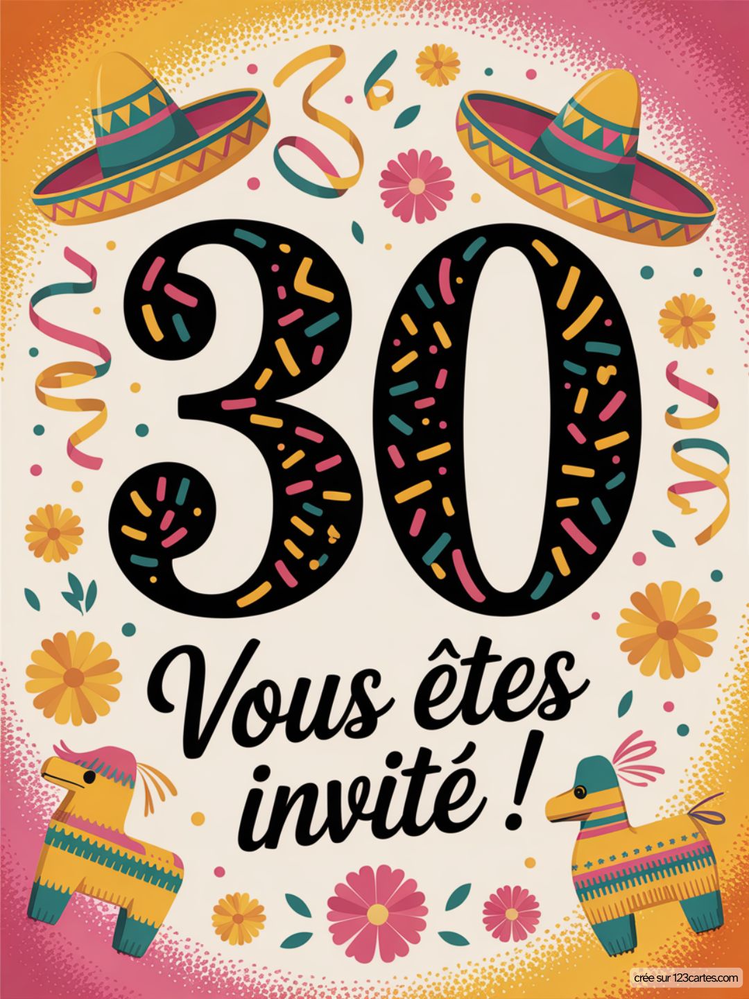 Invitation Anniversaire 30 Ans Fiesta