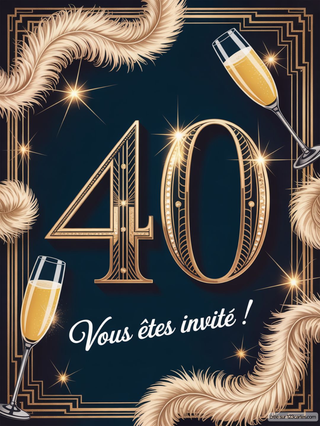 Carte Invitation Anniversaire 40 Ans Femme
