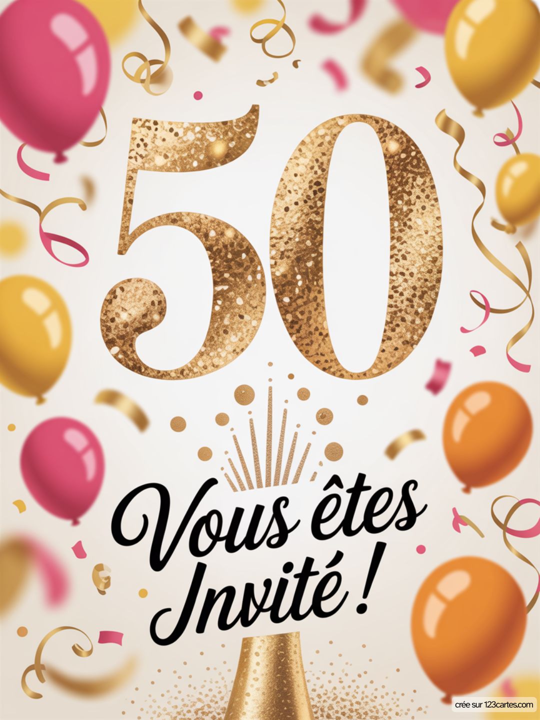 Carte Invitation Anniversaire 50 Ans Gratuit