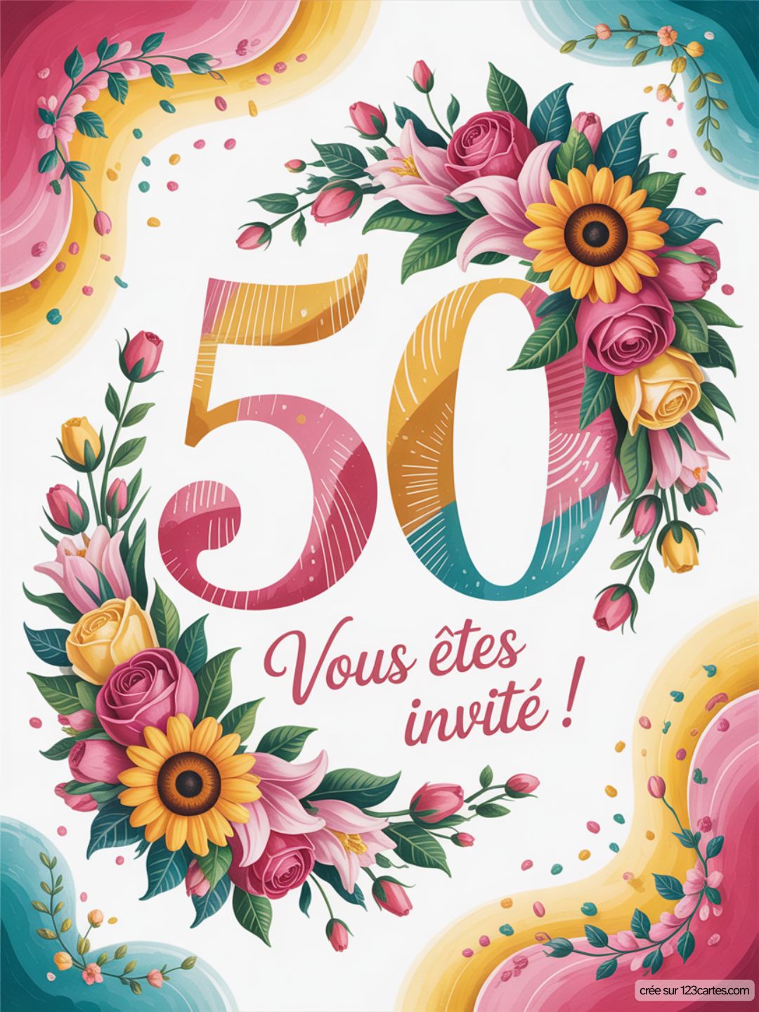 Carte Invitation Anniversaire 50 Ans Homme