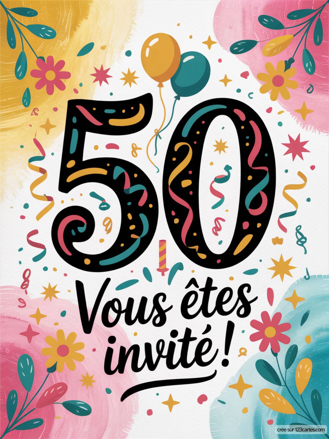 Carte Virtuelle Invitation Anniversaire 50 Ans