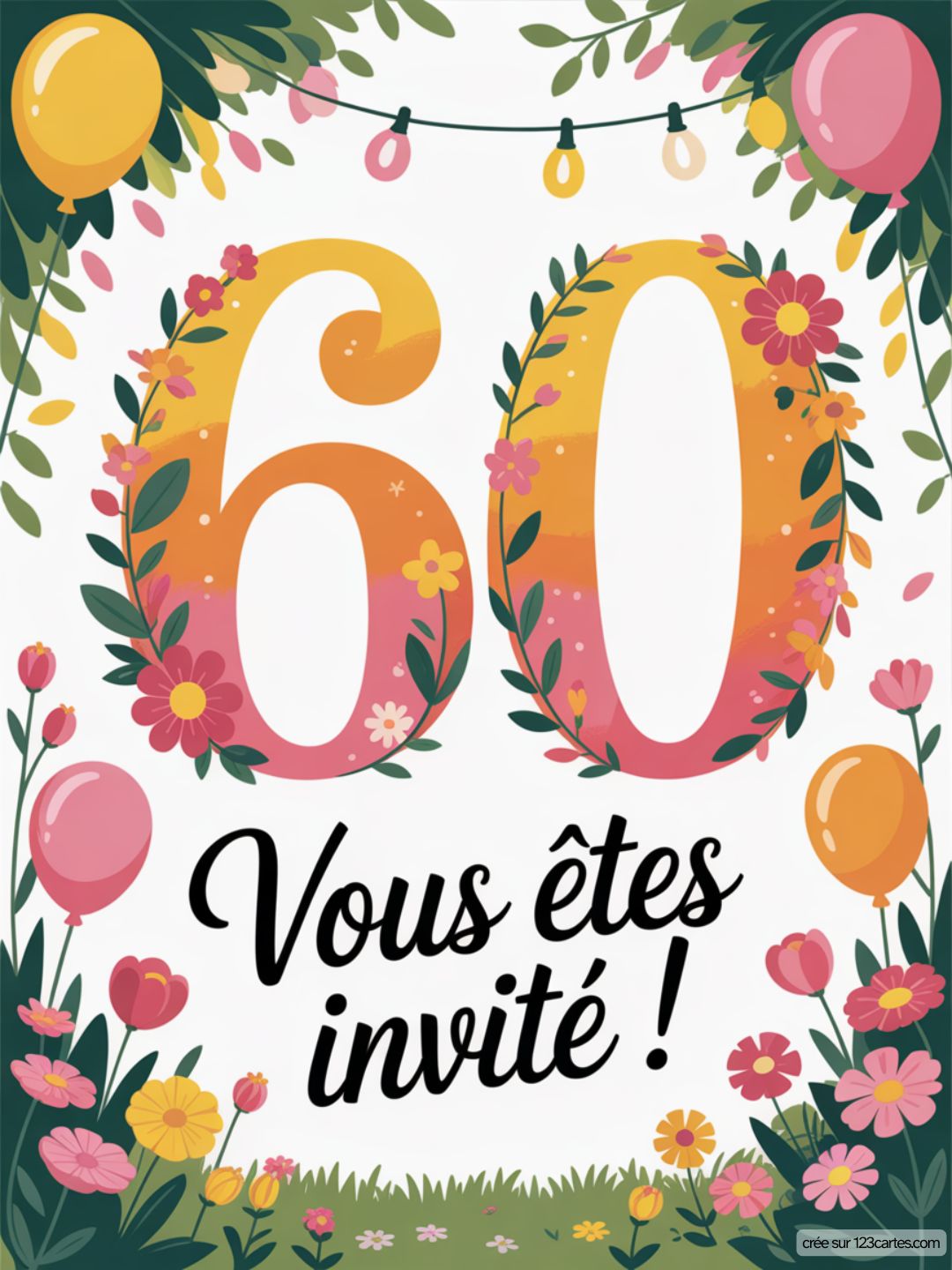 Modele Invitation Anniversaire 60 Ans