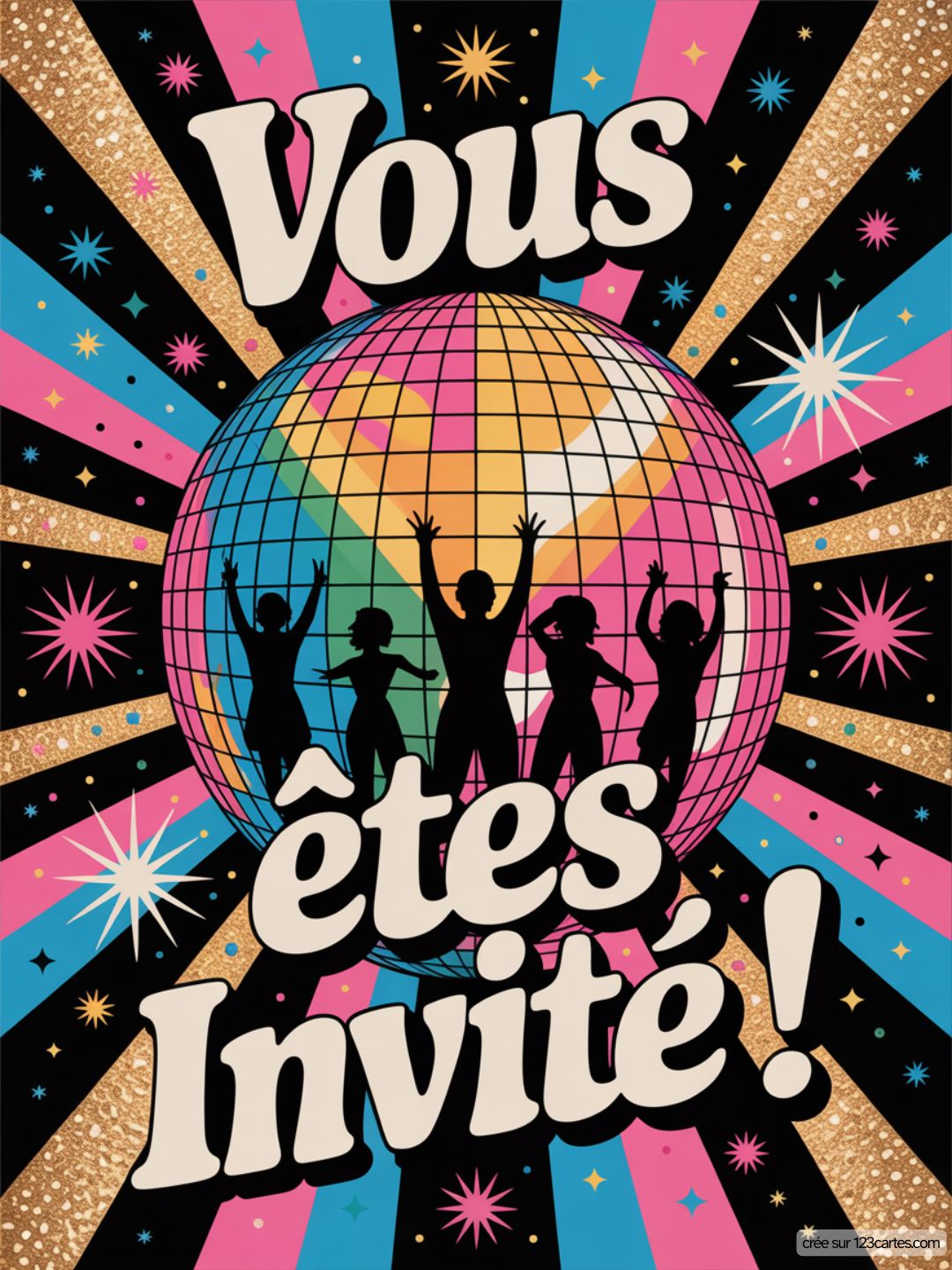 Carte D Invitation Anniversaire Disco