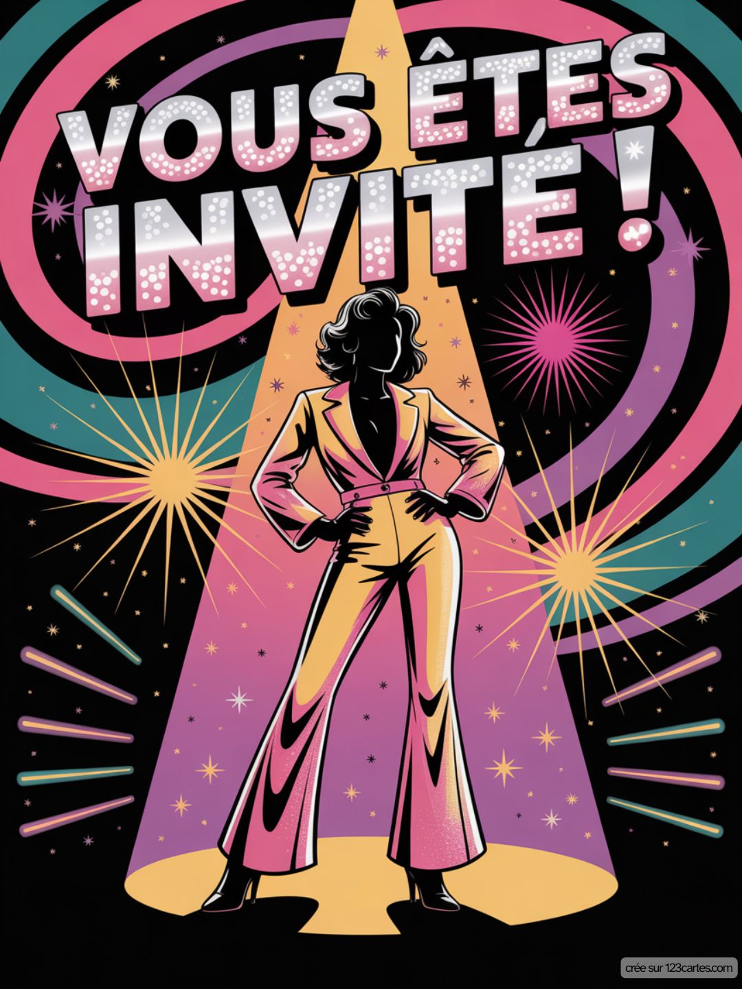 Invitation Anniversaire Adulte Disco
