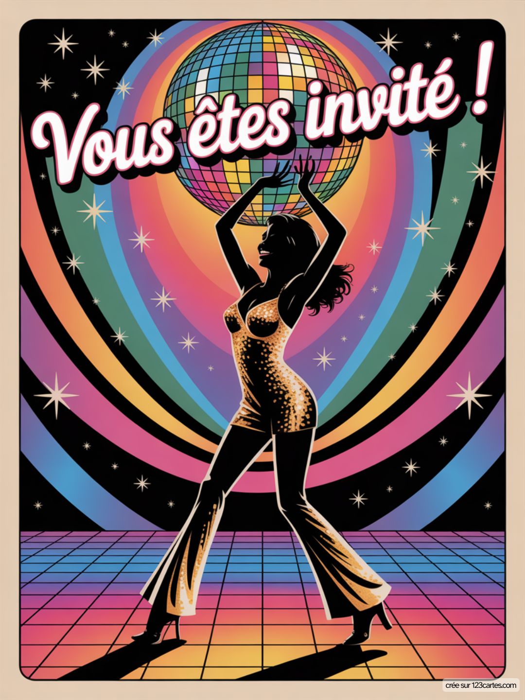 Invitation Anniversaire Disco Glamour Gratuit