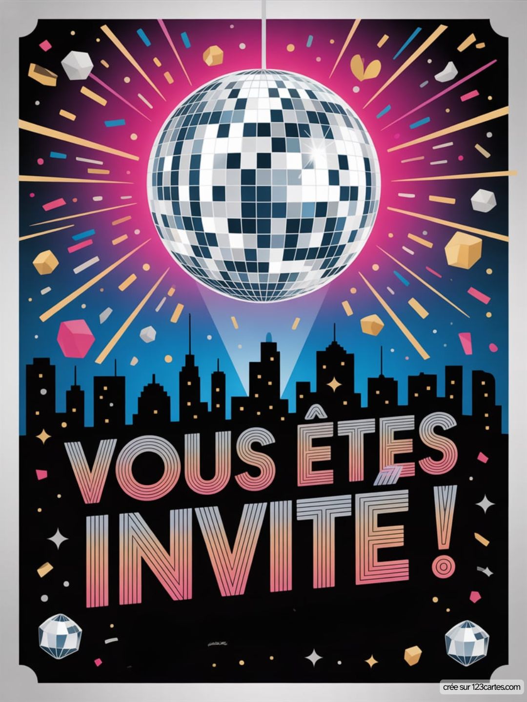 Invitation Anniversaire Disco Gratuite