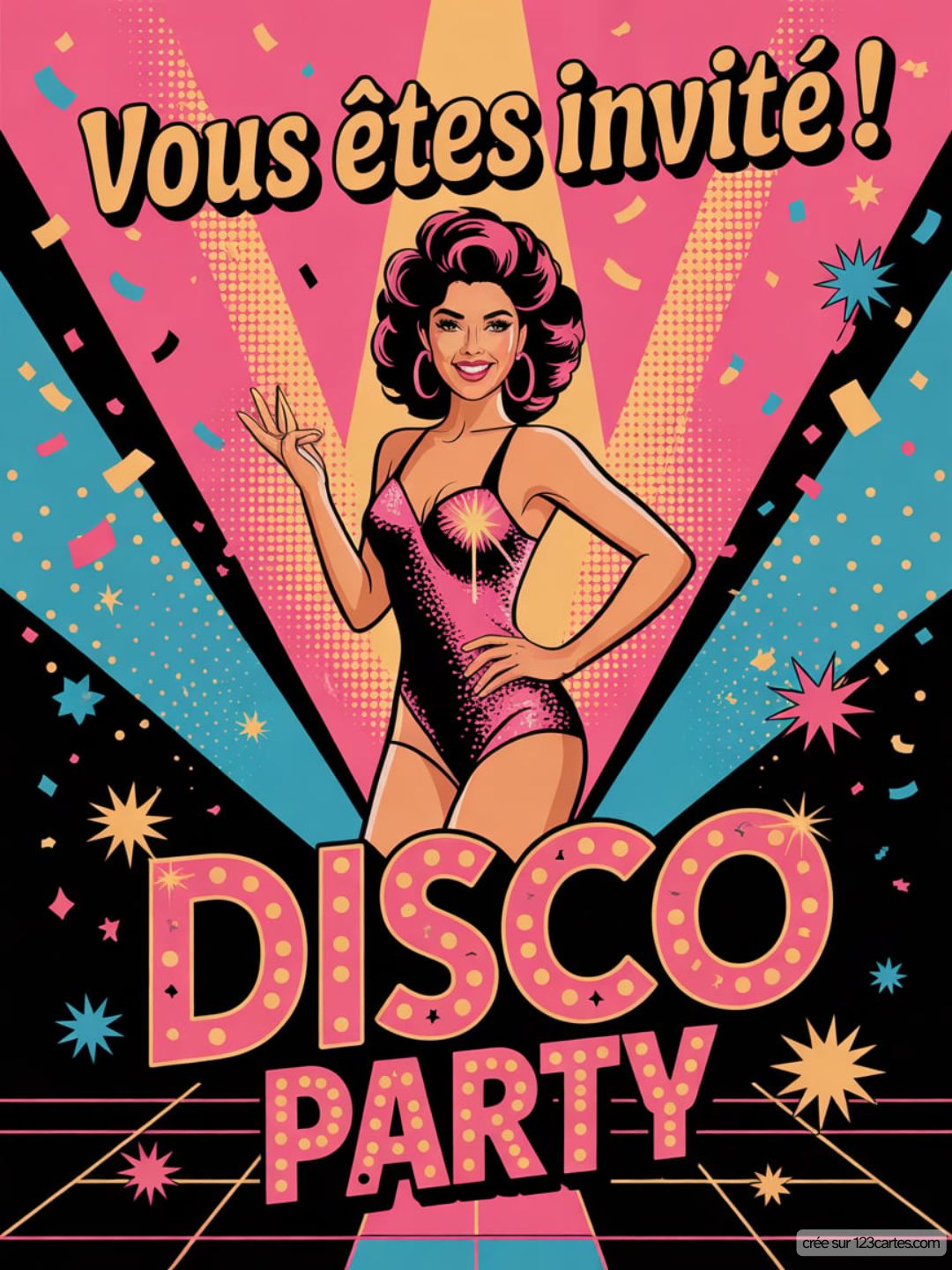 Invitation Anniversaire Disco Party