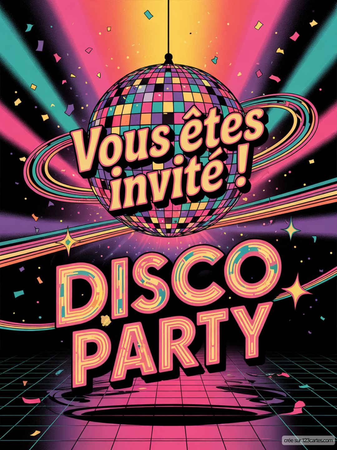 Invitation Anniversaire Theme Disco Gratuite