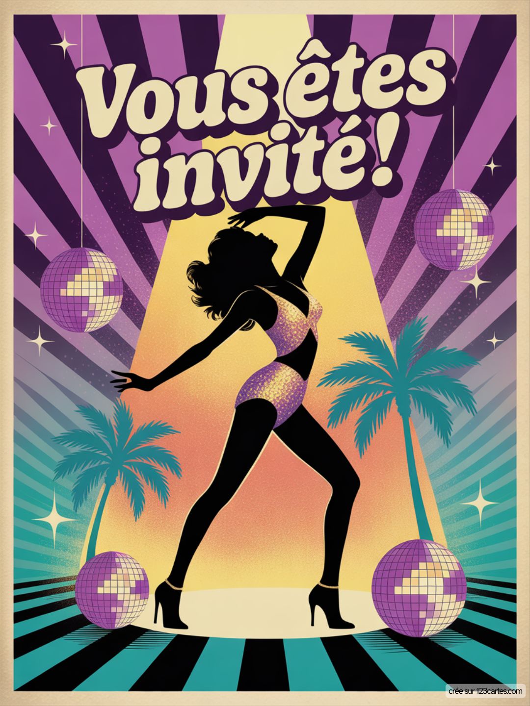 Modele Gratuit Invitation Disco Pour Anniversaire