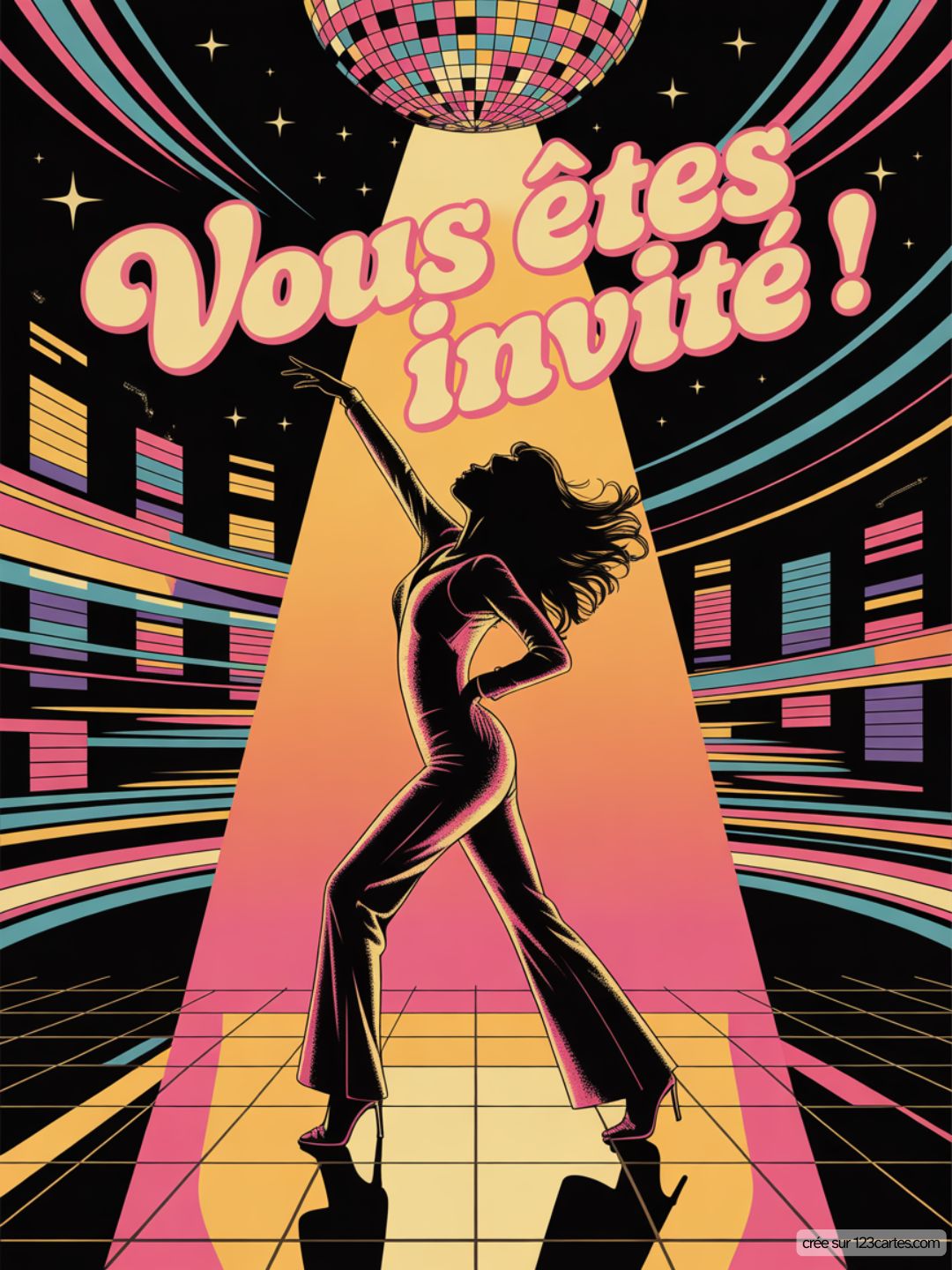 Modele Invitation Anniversaire Disco Ball Miroir