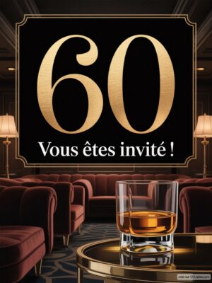 Un verre de whisky sur une table, avec un décor élégant et des fauteuils en velours.