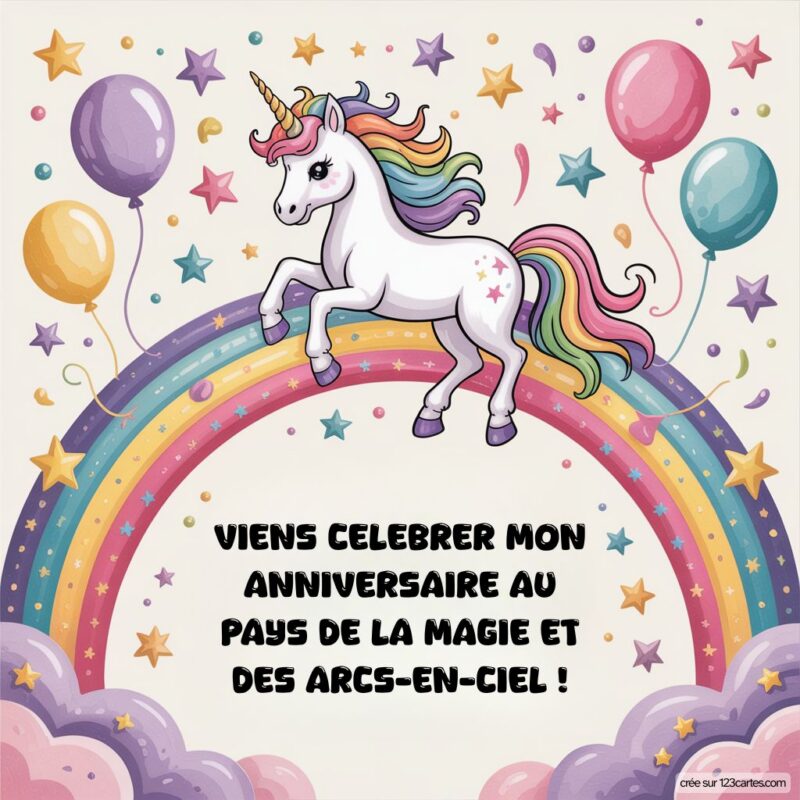 Anniversaire Arc En Ciel Licorne Fille