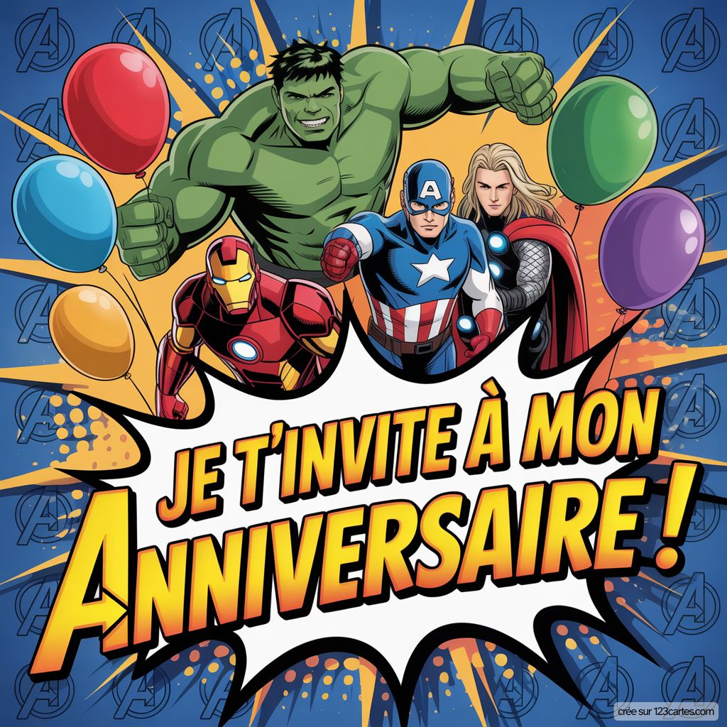 Invitation Anniversaire Avengers En Ligne