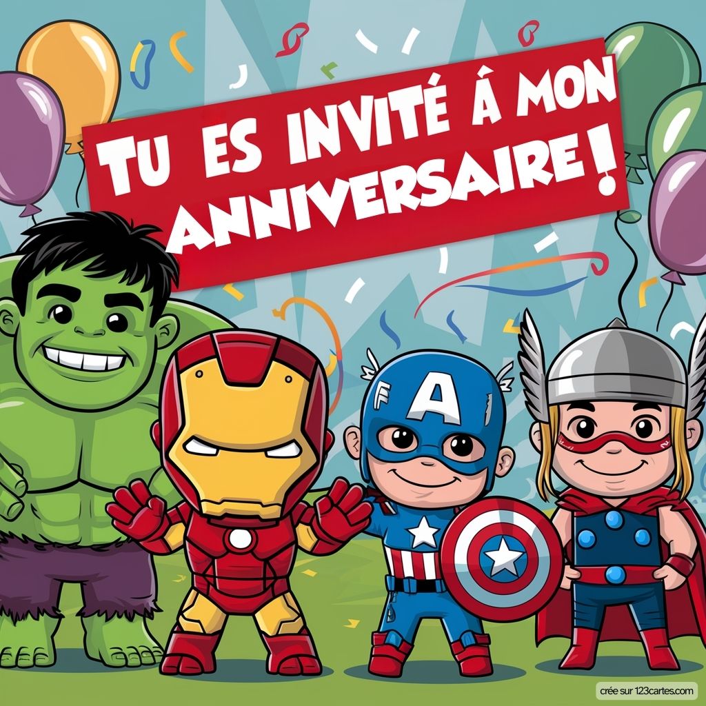 Invitation Anniversaire Avengers Gratuite