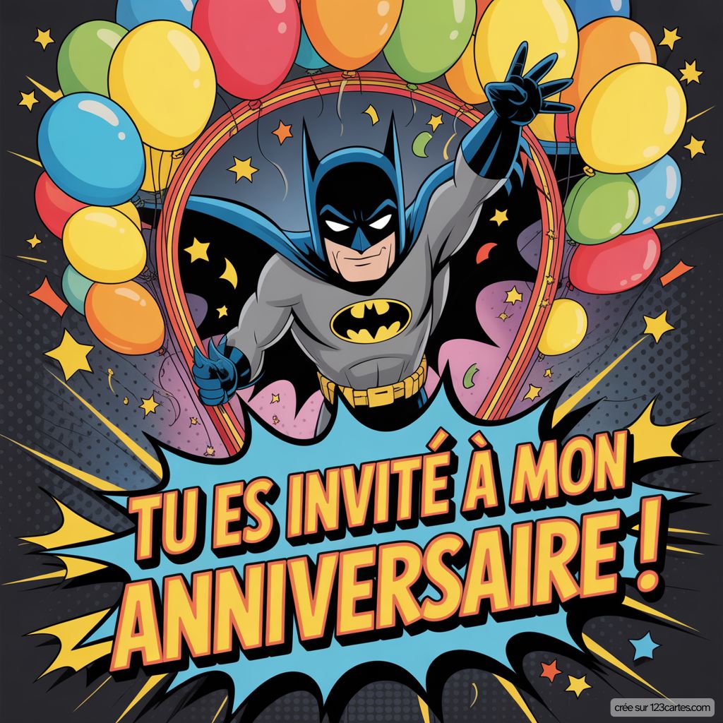 Batman Carte D Invitation Anniversaire