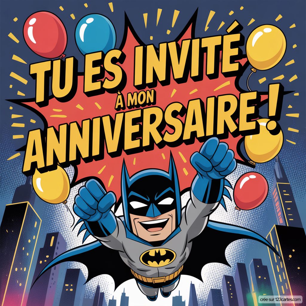 Batman Invitation Anniversaire Gratuite