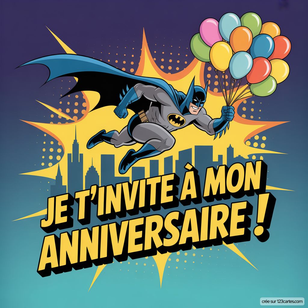 Carte Invitation Anniversaire Batman Gratuite