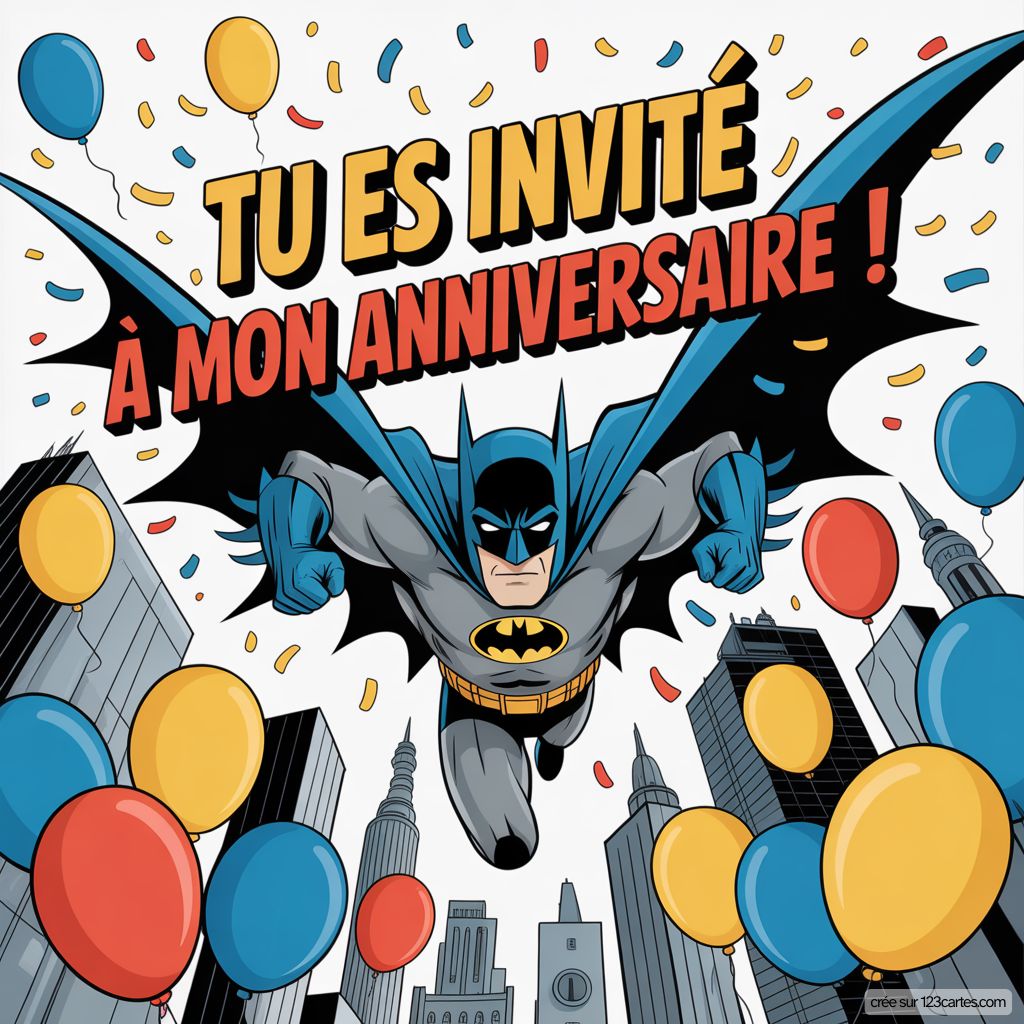 Invitation Anniversaire Batman En Ligne
