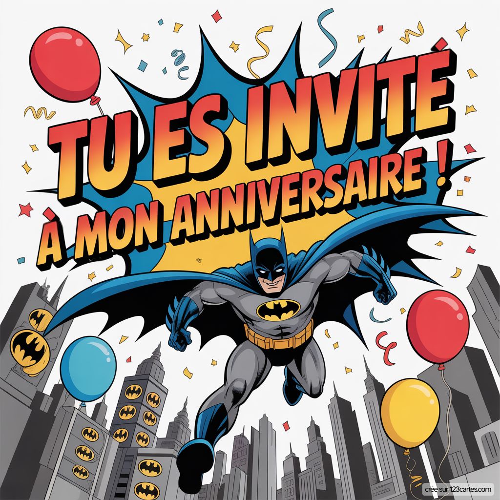 Invitation Anniversaire Batman Gratuite