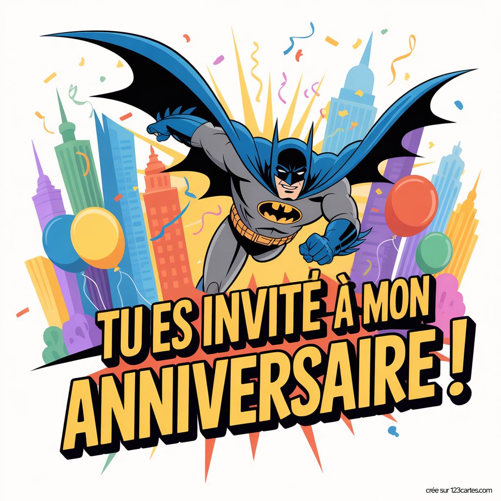Invitation Anniversaire Virtuelle Batman Gratuite