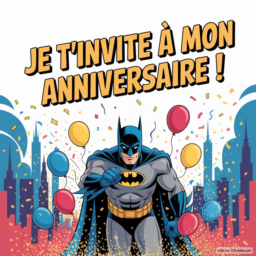 Invitation Anniversaire Virtuelle Batman