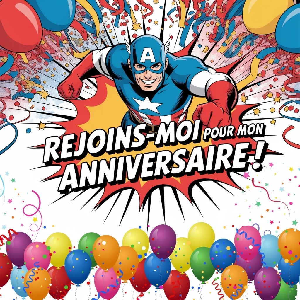 Captain America Invitation Anniversaire