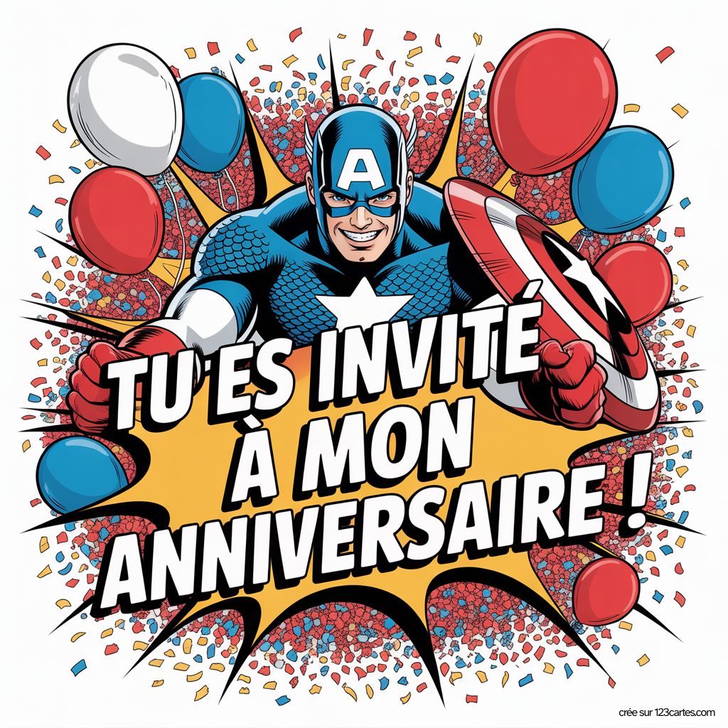 Captain America Invitation Numerique
