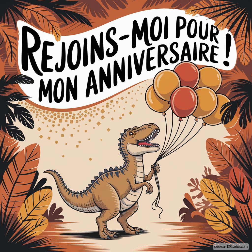 Carte D Invitation Anniversaire Dinosaure