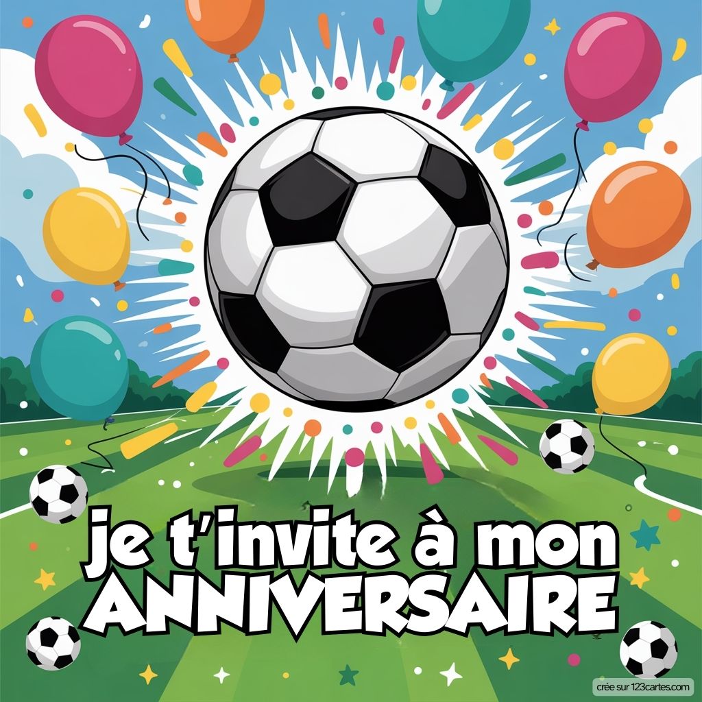 Carte Invitation Anniversaire Foot Virtuelle