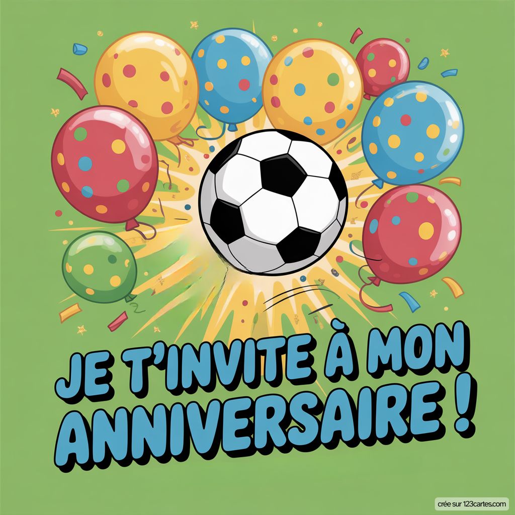 Foot Carte D Invitation Anniversaire