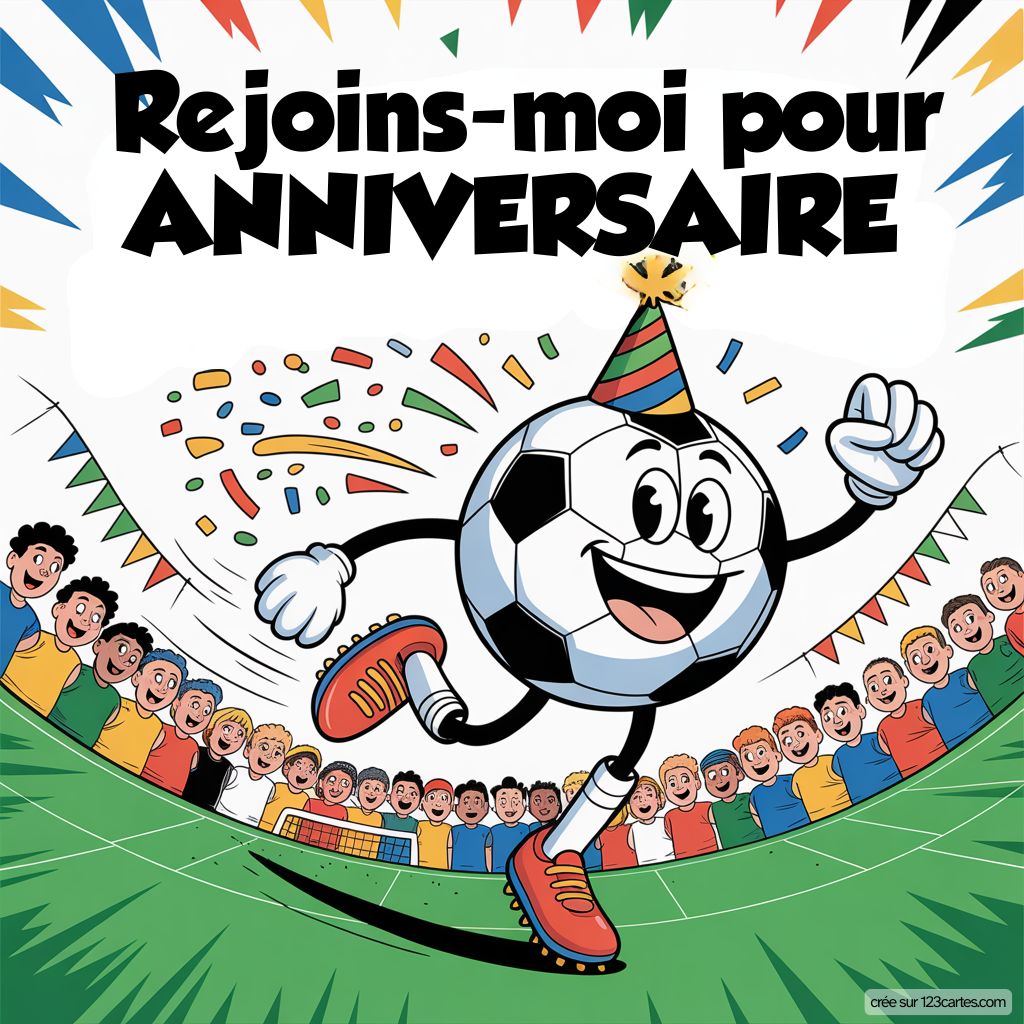 Invitation Anniversaire Virtuelle Foot Gratuite