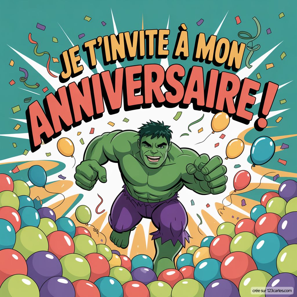 Hulk Carte Invitation Anniversaire