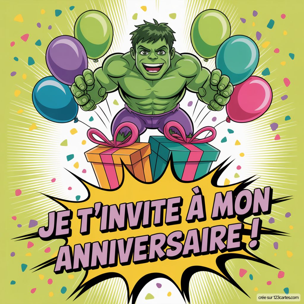 Hulk Invitation Virtuelle